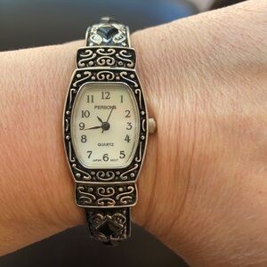 Persona Watch Women’s Black Stone Open Cuff